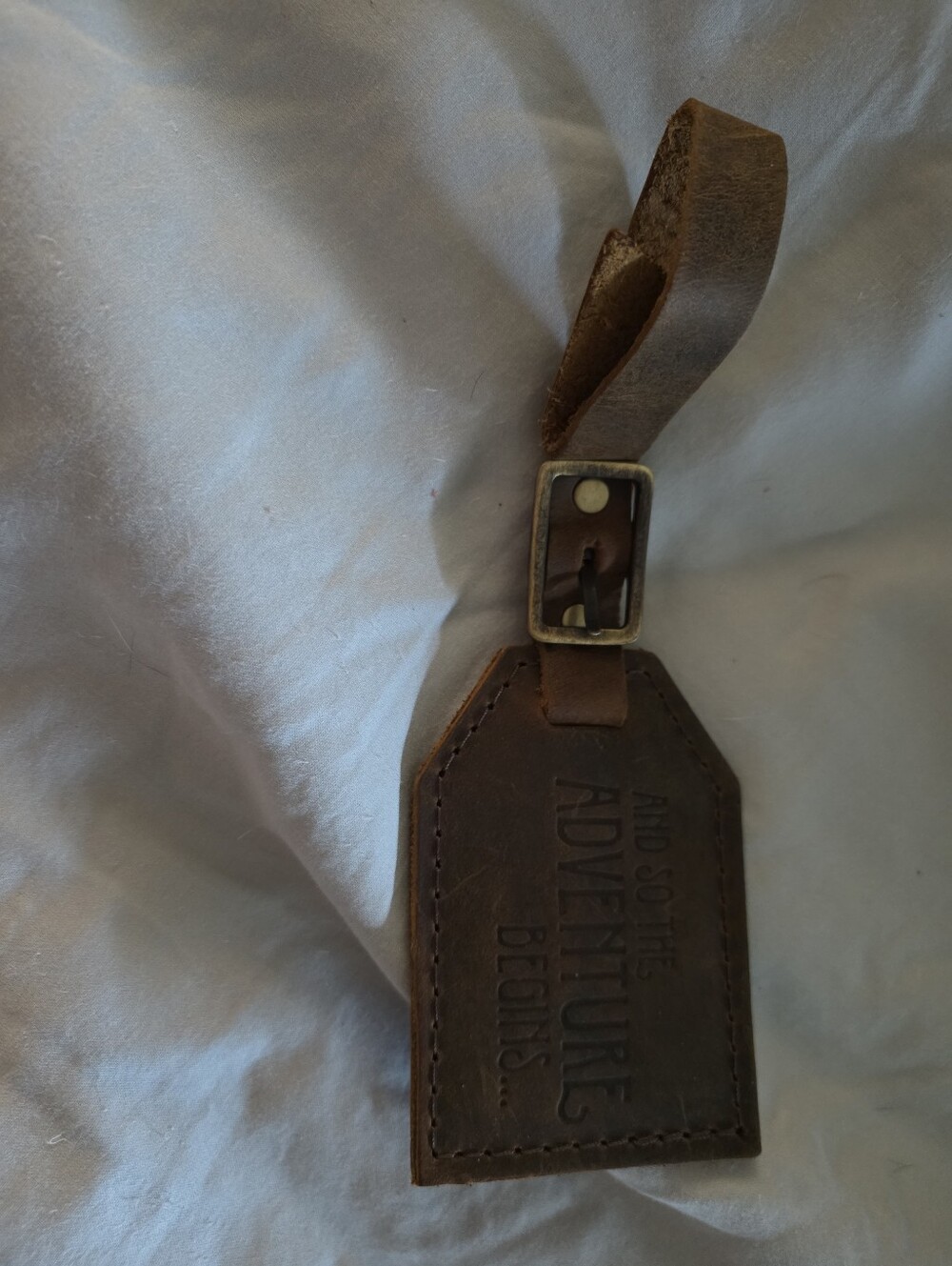 PLGLeather Travel Luggage Tag in Brown